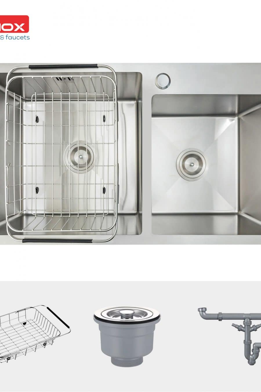 Chau Rua Bat Kitchen Sink Konox Overmount Series Model Kn8245do