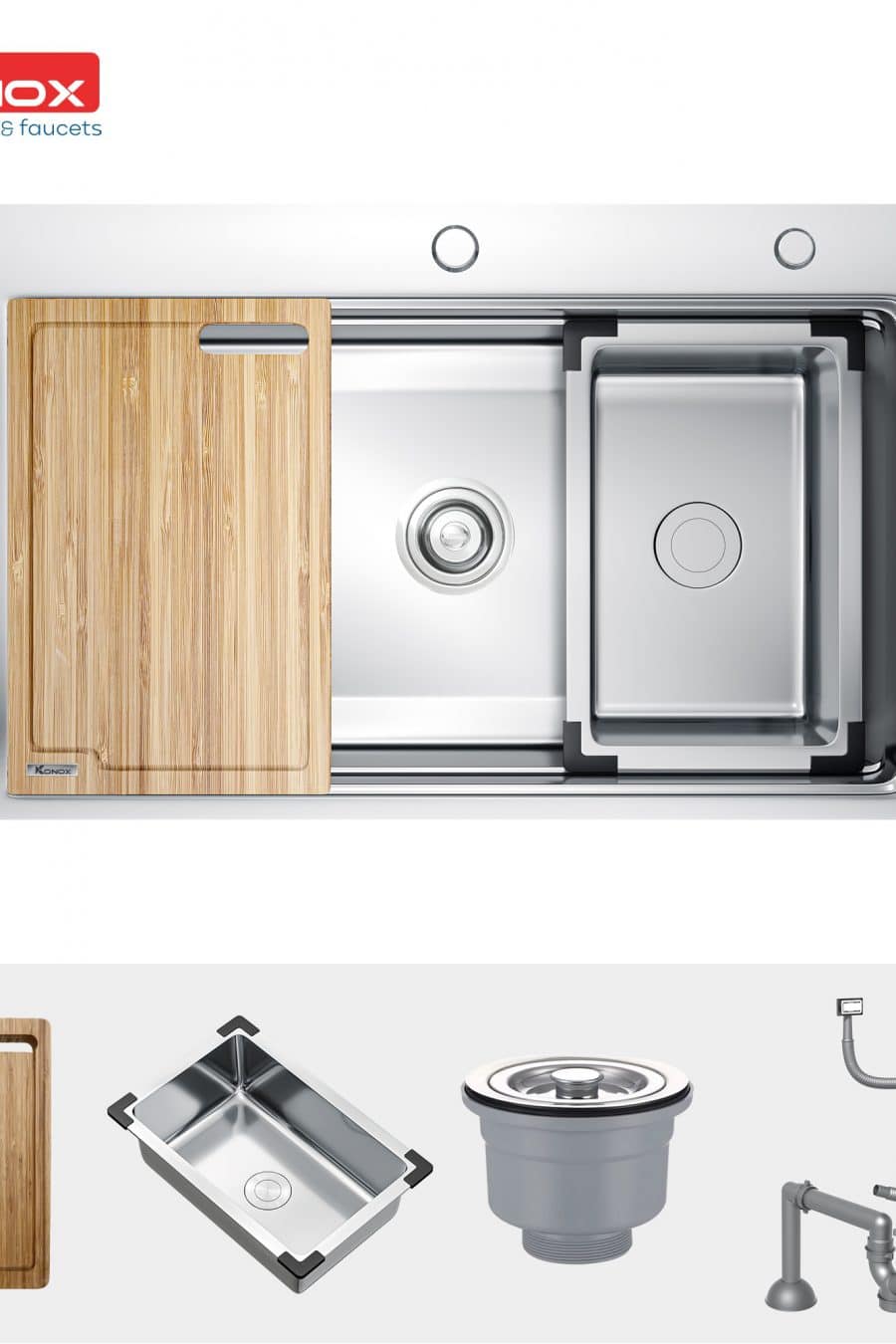 Chau Rua Bat Inox Worstation Topmount Sink Model Kn7650ts 03